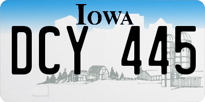 IA license plate DCY445