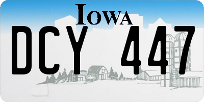 IA license plate DCY447