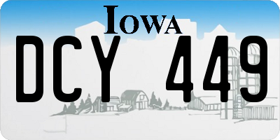 IA license plate DCY449