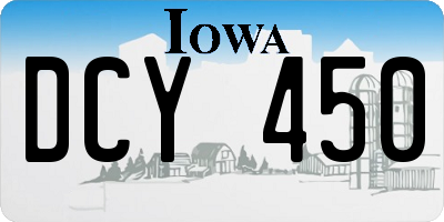 IA license plate DCY450