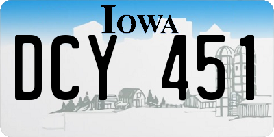 IA license plate DCY451
