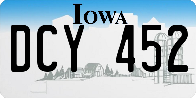 IA license plate DCY452