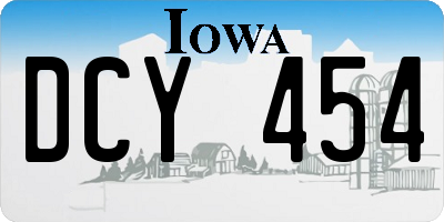 IA license plate DCY454