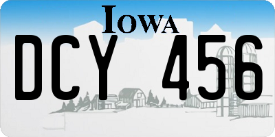 IA license plate DCY456