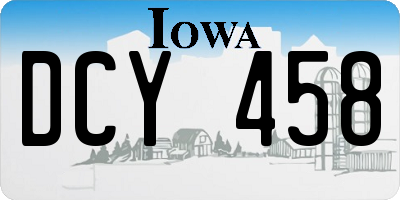 IA license plate DCY458