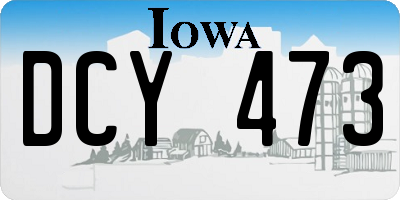 IA license plate DCY473