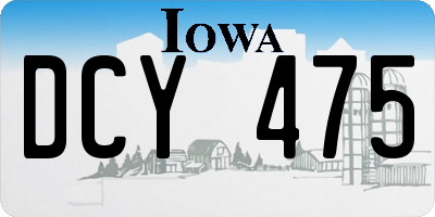 IA license plate DCY475