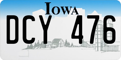 IA license plate DCY476