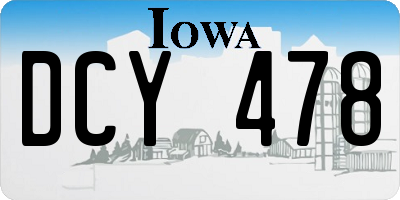 IA license plate DCY478