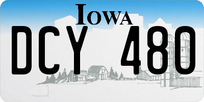 IA license plate DCY480