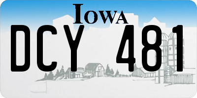 IA license plate DCY481