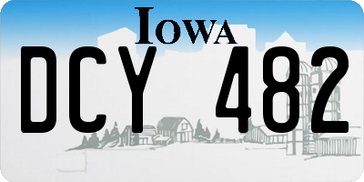 IA license plate DCY482