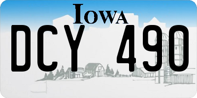 IA license plate DCY490