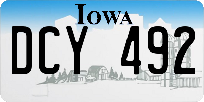 IA license plate DCY492
