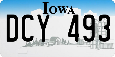 IA license plate DCY493