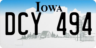 IA license plate DCY494