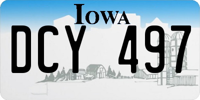 IA license plate DCY497