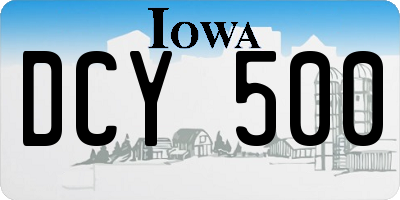 IA license plate DCY500
