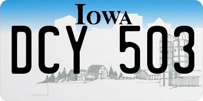 IA license plate DCY503