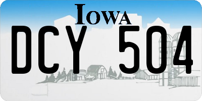 IA license plate DCY504