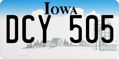 IA license plate DCY505