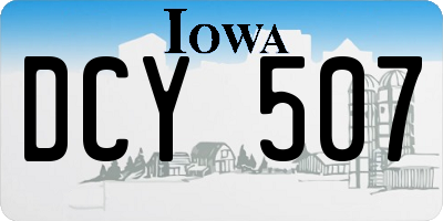 IA license plate DCY507