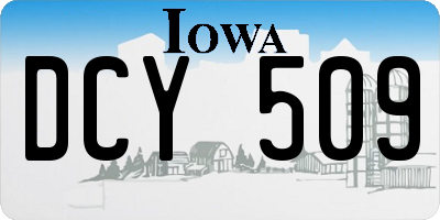 IA license plate DCY509