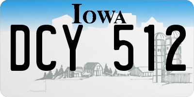 IA license plate DCY512