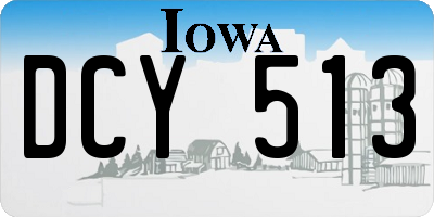 IA license plate DCY513