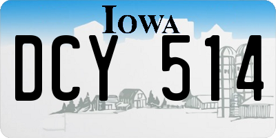 IA license plate DCY514