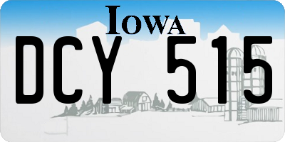 IA license plate DCY515
