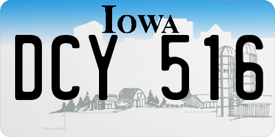 IA license plate DCY516