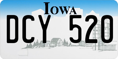 IA license plate DCY520