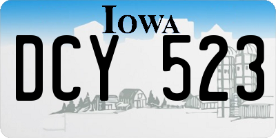 IA license plate DCY523