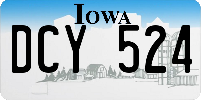 IA license plate DCY524