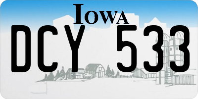 IA license plate DCY533