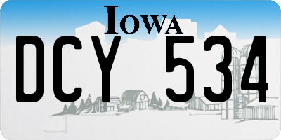 IA license plate DCY534