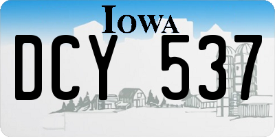 IA license plate DCY537