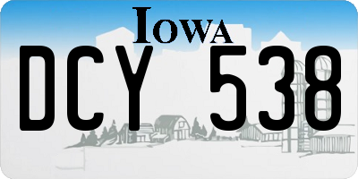 IA license plate DCY538
