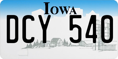 IA license plate DCY540