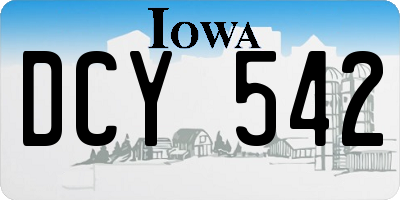 IA license plate DCY542