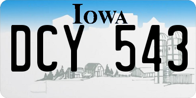 IA license plate DCY543