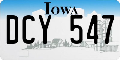 IA license plate DCY547