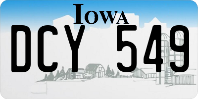 IA license plate DCY549
