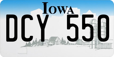 IA license plate DCY550
