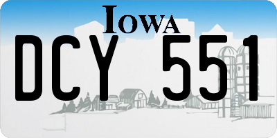 IA license plate DCY551
