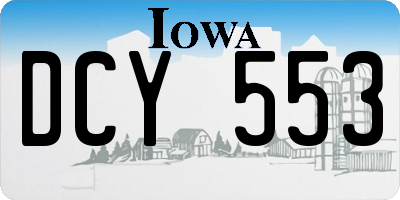 IA license plate DCY553