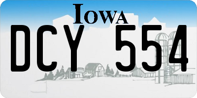 IA license plate DCY554
