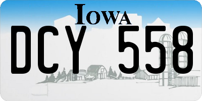 IA license plate DCY558