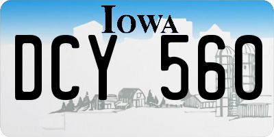 IA license plate DCY560